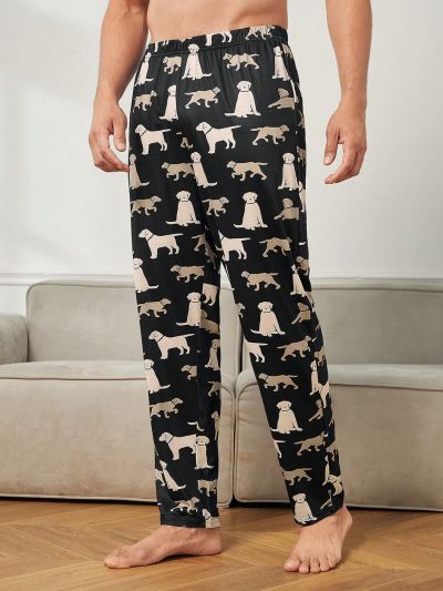 Men's Animal Print Lounge Pants, Home Wear Bottoms