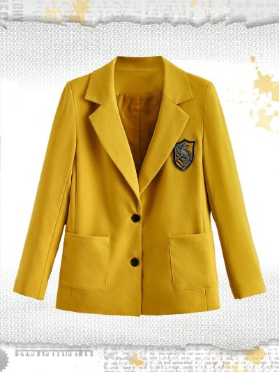Harry Potter | ROMWE Eagle Badge Patch Dual Pocket Blazer
