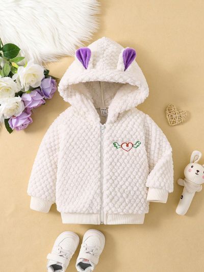 Baby Plaid Plush Hooded Jacket Suitable For Picnics, College Autumn And Winter