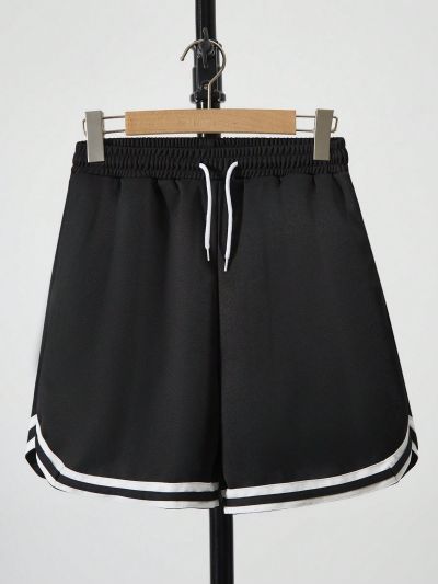 Teenage Boys' Sporty Knitted Striped Detail Shorts