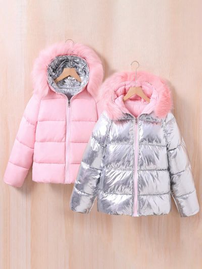 Teen Girls' Reversible Coat With Collar