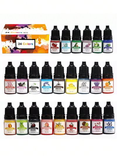 1pc One Of 24 Colors 5ml Epoxy Resin Pigment Candle Dye Liquid Coloring Dye For Diy Uv Epoxy Resin Mold Jewelry Making Candle Soap Making