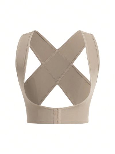 SHEIN SHAPE Solid Criss Cross Shapewear Top
