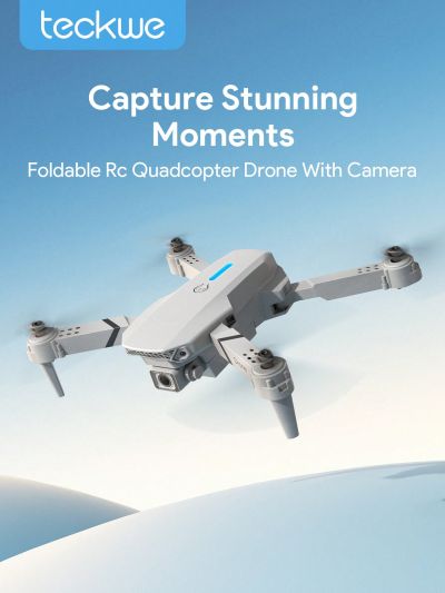 Teckwe Remote Control Drone,Foldable Rc Quadcopter Drone With Camera,Wifi Fpv Live Video,Altitude Hold,One Key Takeoff/Landing,3d Flip,App Control,Birthday/Thanksgiving Gift For Kids And Adults