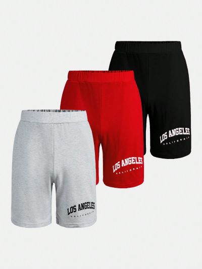 Teen Boy's Letter Printed Shorts