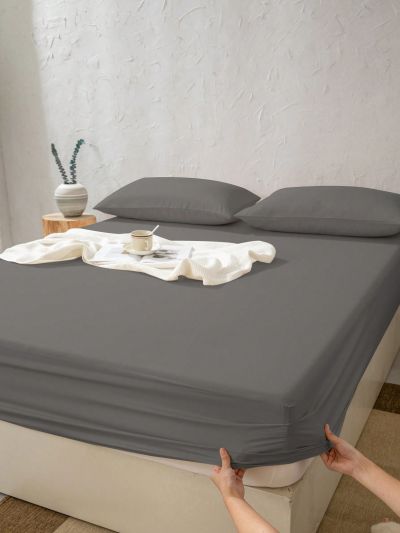 3pcs Solid Color Brushed Microfiber Bed Sheet Set