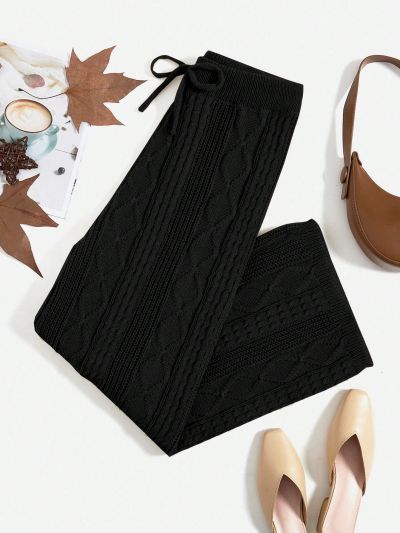 Plus Drawstring Waist Sweater Pants