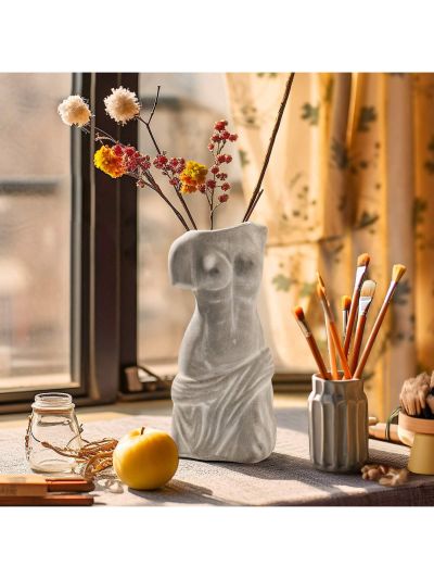 Cement Female Form Vase – A Unique Artistic Statement