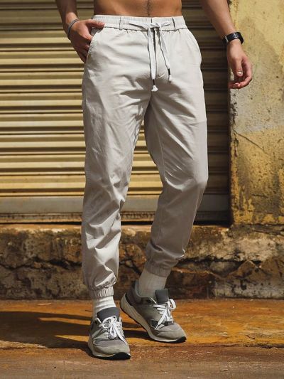 Manfinity Homme Men's Drawstring Waist Long Pants