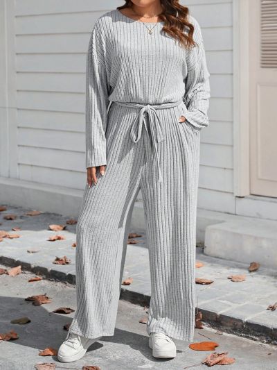 SHEIN LUNE Plus Size Women's Overall Jumpsuit With Belt And Strap Design