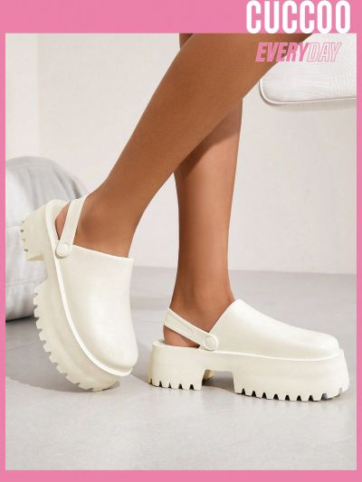 Cuccoo Everyday Collection Women Shoes Fashion Candy Colored Thick-Soled Lightweight White Outdoor Eva Slippers