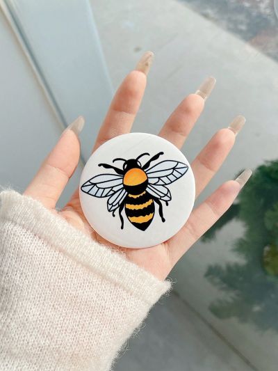 Emma Jane Creative Cartoon Printed Bee Small Round Mirror