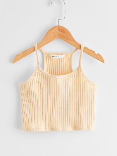 SHEIN Kids EVRYDAY Girls Rib-knit Cami Top