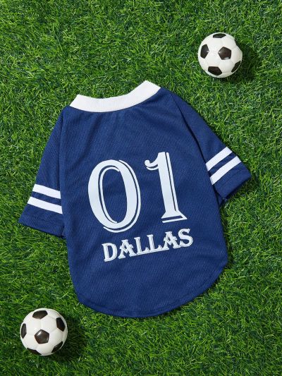 PETSIN Pet Football Sports Jersey With Dallas Eyelet Fabric, Suitable For Cats And Dogs