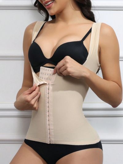 Ladies' Solid Color Front Buckle Body Shaper Top