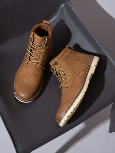 SHOESMALL Men's Boots Boots for Men Casual Boots Motorcycle Combat Ankle Dress Boots Mens