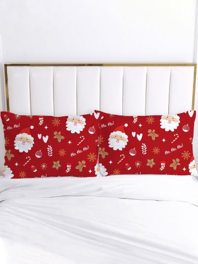 1pair Christmas Santa Claus & Cartoon Graphic Pillowcase Without Filler
