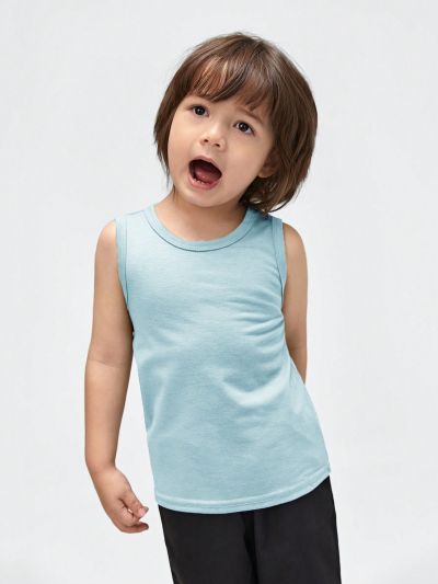 SHEIN Kids EVRYDAY Solid Color Casual Vest For Young Boys