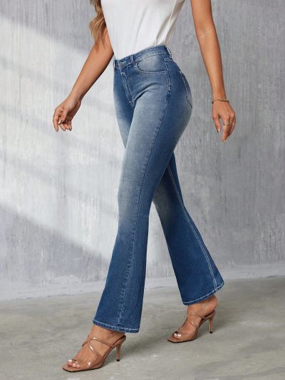 Washed Straight Leg Jeans