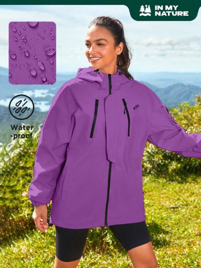 SHEIN In My Nature Letter Graphic Zip Up Drawstring Hooded Windbreaker Jacket