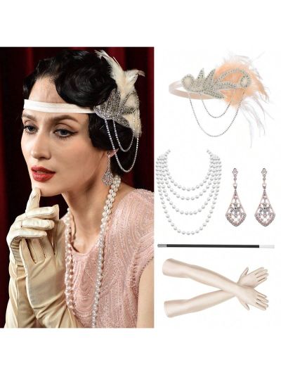 1 Pair Of Women's 1920s Single Party Vintage Formal Evening Dress Long Gloves, Halloween Party, Wedding Party, Ball, Gift For Mother And Teacher