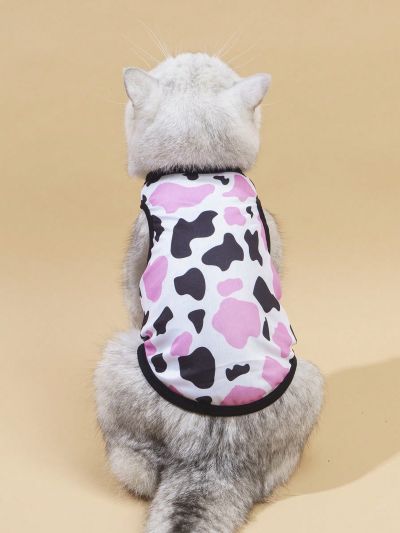 PETSIN 1pc Cute Colorful Cow Printed Pet Vest For Cats And Dogs
