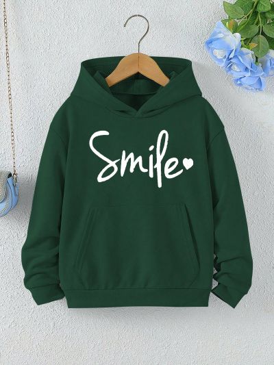 Tween Girls' Hooded Sweatshirt With Letter Print