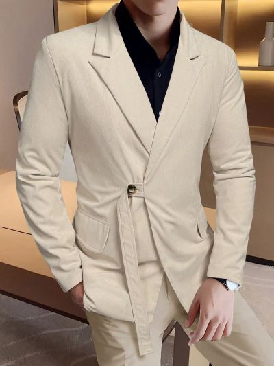 Men's Solid Color Lapel Suit Jacket