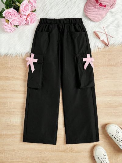 SHEIN Kids HYPEME Tween Girls' Elastic Waist Trousers