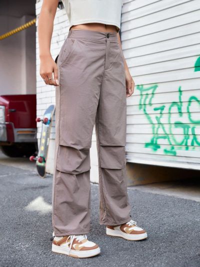 Solid Color Casual Parachute Outdoor Pants