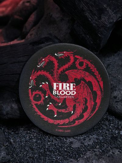 Game of Thrones X SHEIN 2pcs Black Pu Leather Cup Coaster