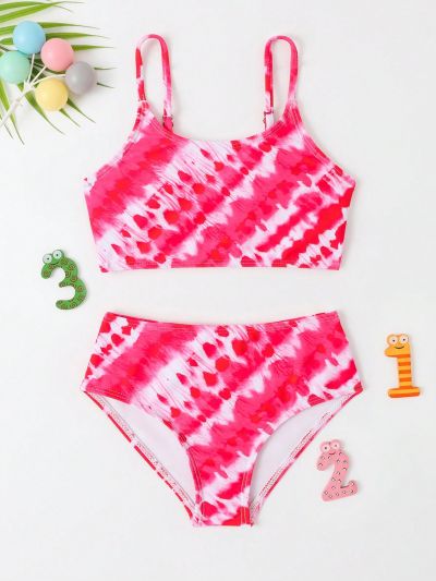 Little Girls' Random Printed Swimsuit Set