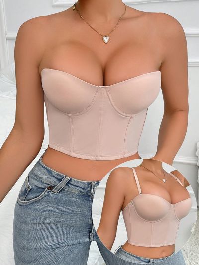 Solid Underwire Shapewear Tube Top