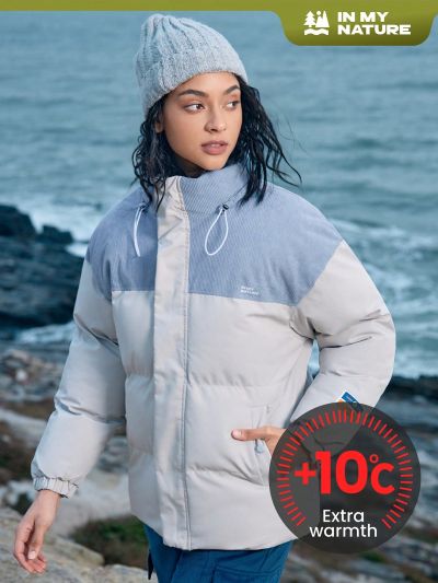 In My Nature Women's Color Block Zipper Front Stand Collar Outdoor Sports Jacket