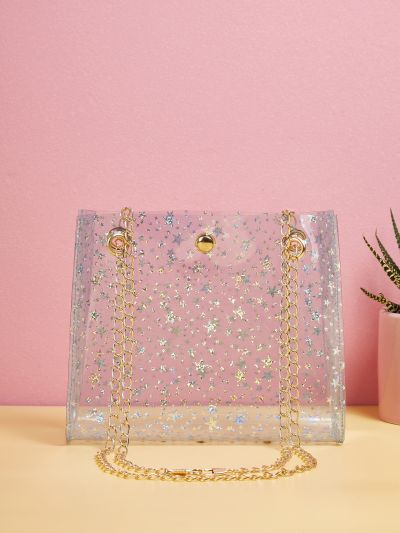 Mini Clear Geometric Graphic Chain Square Bag