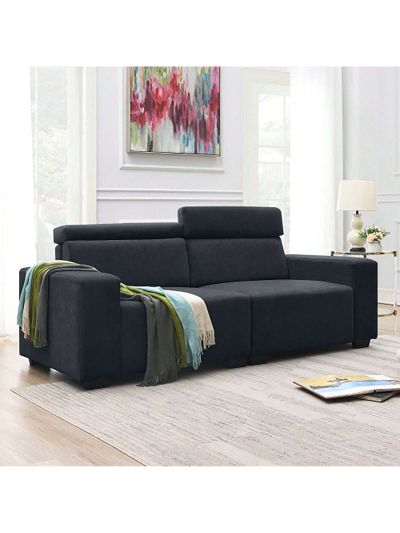 87*34.2'' 2-3 Seater Sectional Sofa Couch with Multi-Angle Adjustable Headrest,Spacious and Comfortable Velvet Loveseat for Living