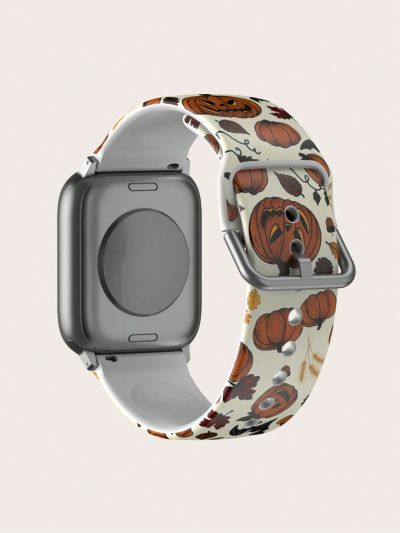 Halloween Pumpkin Style Unisex Fashion Silicone Watch Band Compatible With 38mm 40mm 41mm 42mm 44mm 45mm 49mm, Compatible With Apple Watch Series Ultra/se/8/7/6/5/4/3/2/1