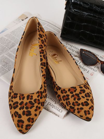 Animal Print Closed Toe Flats