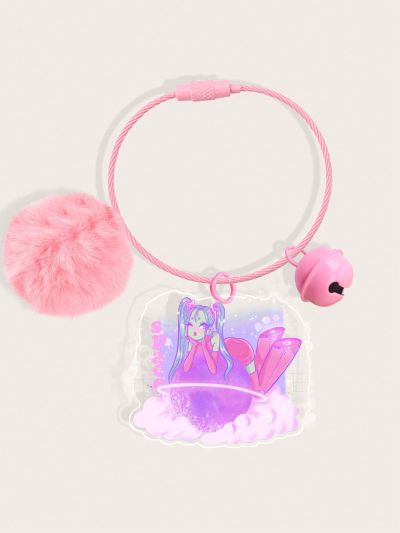Uliverse A Cute Pink Fur Ball Keychain