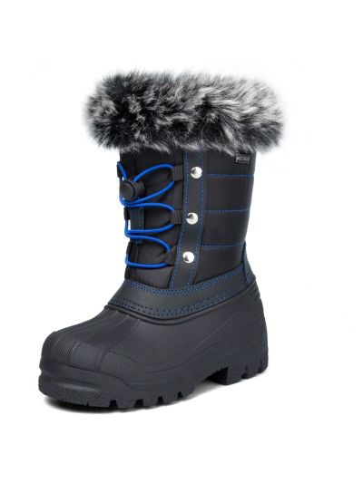 K KomForme Boys & Girls Snow Boots Insulated Fur Lined Warm Anti-Slip Waterproof Winter Boot (Toddler/Little Kid/Big Kid)