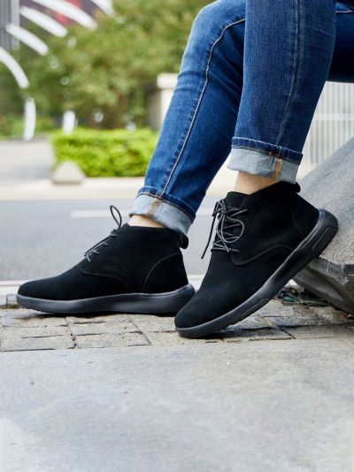 OrthoComfoot Mens Walking Shoes for Plantar Fasciitis Pain Relief, Comfortable Orthopedic High Top Oxford, Flat Feet Ankle Boots with Supportive