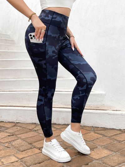 Daily&Casual Plus Size Camouflage Printed Workout Running Leggings