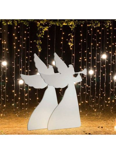 Christmas  Decor,2pcs 36in PVC Angel Garden Angel Decoration White