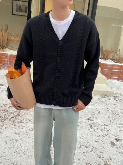 Manfinity Homme Men's Plain Button-down Cardigan