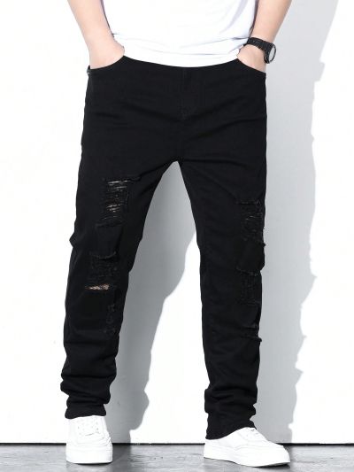 Manfinity LEGND Men's Plus Size Distressed Jeans
