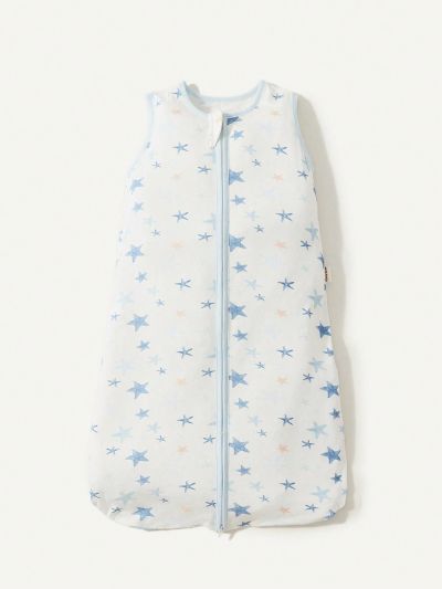Cozy Cub 1pc Blue Five-Pointed Star Printed Sleeveless Sleep Sack With Rounded Bottom