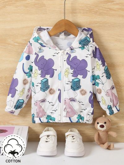 Infant Boys' Cartoon Printed Hooded Jacket