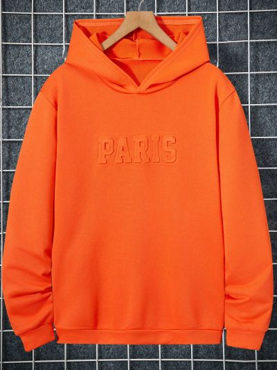 Teenage Boys' Hooded Sweatshirt With Letter Printing