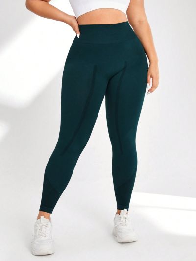 Yoga Futuristic Plus Size Breathable Mesh Panel Splicing Sports Leggings