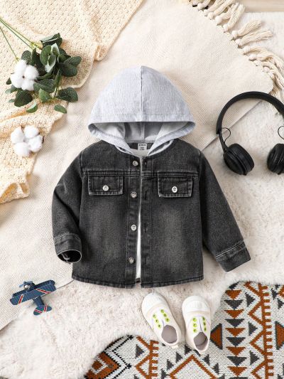 Infant Boys' Color-Block Long Sleeve Hooded Jacket